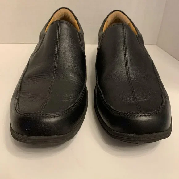 Abeo Black Leather Slip-Ons Orthotics Comfort